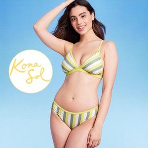 KONA SOL Triple Stripe Hipster Bikini Set  🏖️  NEW!!!